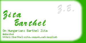 zita barthel business card